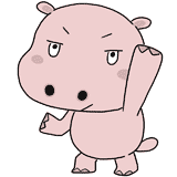 元気そうなカバのイラスト