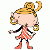 笑顔のワンピースのイラスト