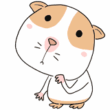 考えるモルモットのイラスト