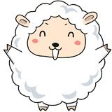 喜ぶ羊のイラスト