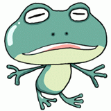 眠そうなカエルのイラスト