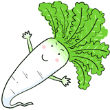 葉つきの大根のイラスト