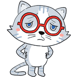 困る眼鏡の猫のイラスト