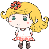 困る白人の女の子のイラスト