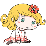 落ち込む白人の女の子のイラスト