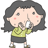 驚くおばさんのイラスト