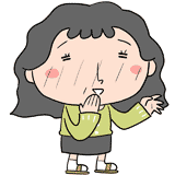照れるおばさんのイラスト