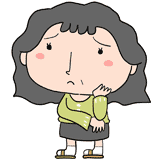 悩むおばさんのイラスト