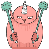 大きな角があるモンスターのイラスト