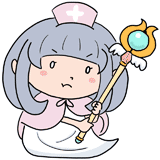 身構える白魔法使いのイラスト