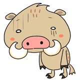 落ち込む猪のイラスト