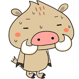 緊張する猪のイラスト