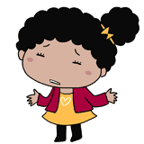 呆れる黒人の女の子のイラスト