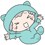 大声で泣く着ぐるみ赤ちゃんのイラスト