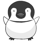 バンザイするペンギンのイラスト