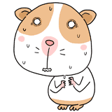 怖がるモルモットのイラスト