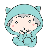 驚く着ぐるみ赤ちゃんのイラスト