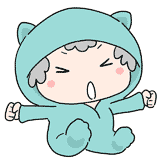 怒る着ぐるみ赤ちゃんのイラスト