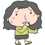 困るおばさんのイラスト