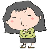 考えるおばさんのイラスト