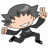 ピースする中学生男子のイラスト