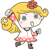 元気いっぱいな白人の女の子のイラスト
