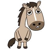 困る馬のイラスト