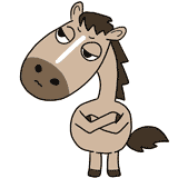 考える馬のイラスト