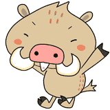 嬉しそうな猪のイラスト