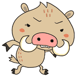 悔しそうな猪のイラスト