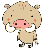 無表情の猪のイラスト