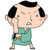怒る江戸町人の男のイラスト
