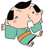 驚く江戸町人の男のイラスト