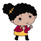 やる気に満ちた黒人の女の子のイラスト