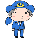 ぼーっとしている女性警察官のイラスト