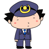 無表情の男性警察官のイラスト