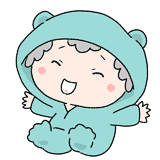 喜ぶベビー服の赤ちゃんのイラスト