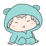 ふてくされる着ぐるみ赤ちゃんのイラスト