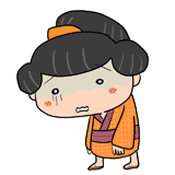元気がない江戸の町娘のイラスト