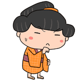 悩む江戸の町娘のイラスト