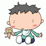 座る赤ちゃんのイラスト