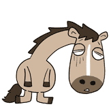 元気がない馬のイラスト