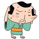 悩む江戸の町人のイラスト