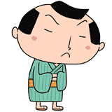 考える江戸の町人のイラスト