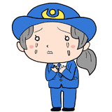 泣く女性警察官のイラスト