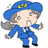 驚く女性警察官のイラスト