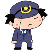泣く男性警察官のイラスト