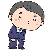 落ちこむスーツのおじさんのイラスト
