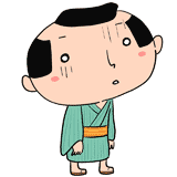 落ちこむ江戸町人の男のイラスト