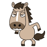 悔しがる馬のイラスト